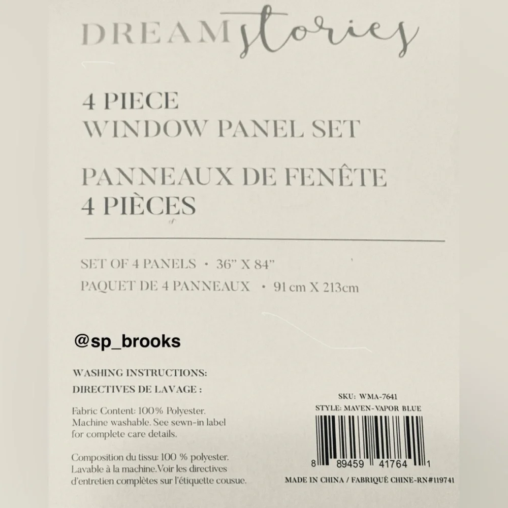 🎁4PC Dream Stories Window Panel Set - 36” x 84” - Maven-Vapor Blue